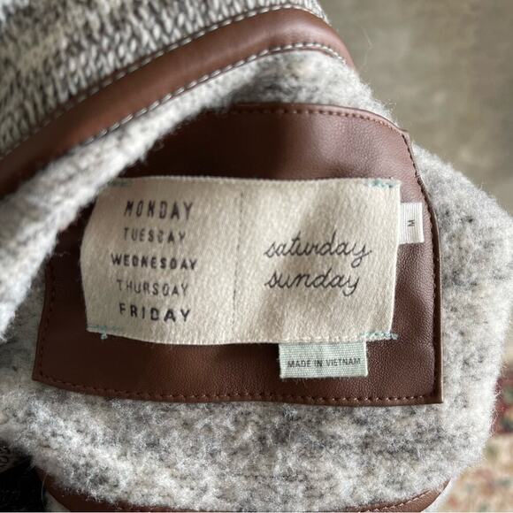 Anthropologie open front fleece lounge athleisure jacket size medium - Picture 4 of 5